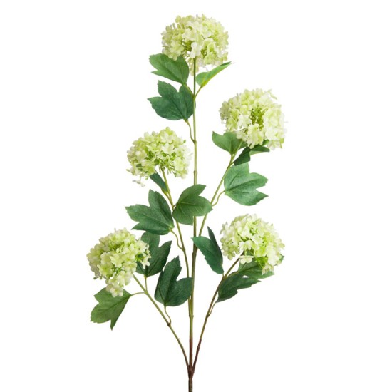 Silk Viburnum Artificial Snowball Flowers Light Green 100cm